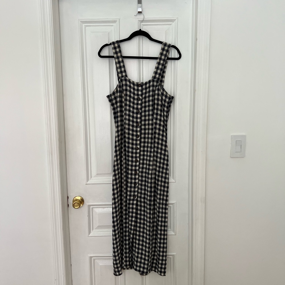 Rita Row Stefan Navy Gingham Button Front Sleevel… - image 2